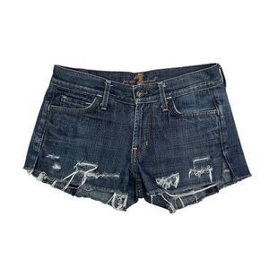 7 For All Mankind Women's Distressed Jean Shorts